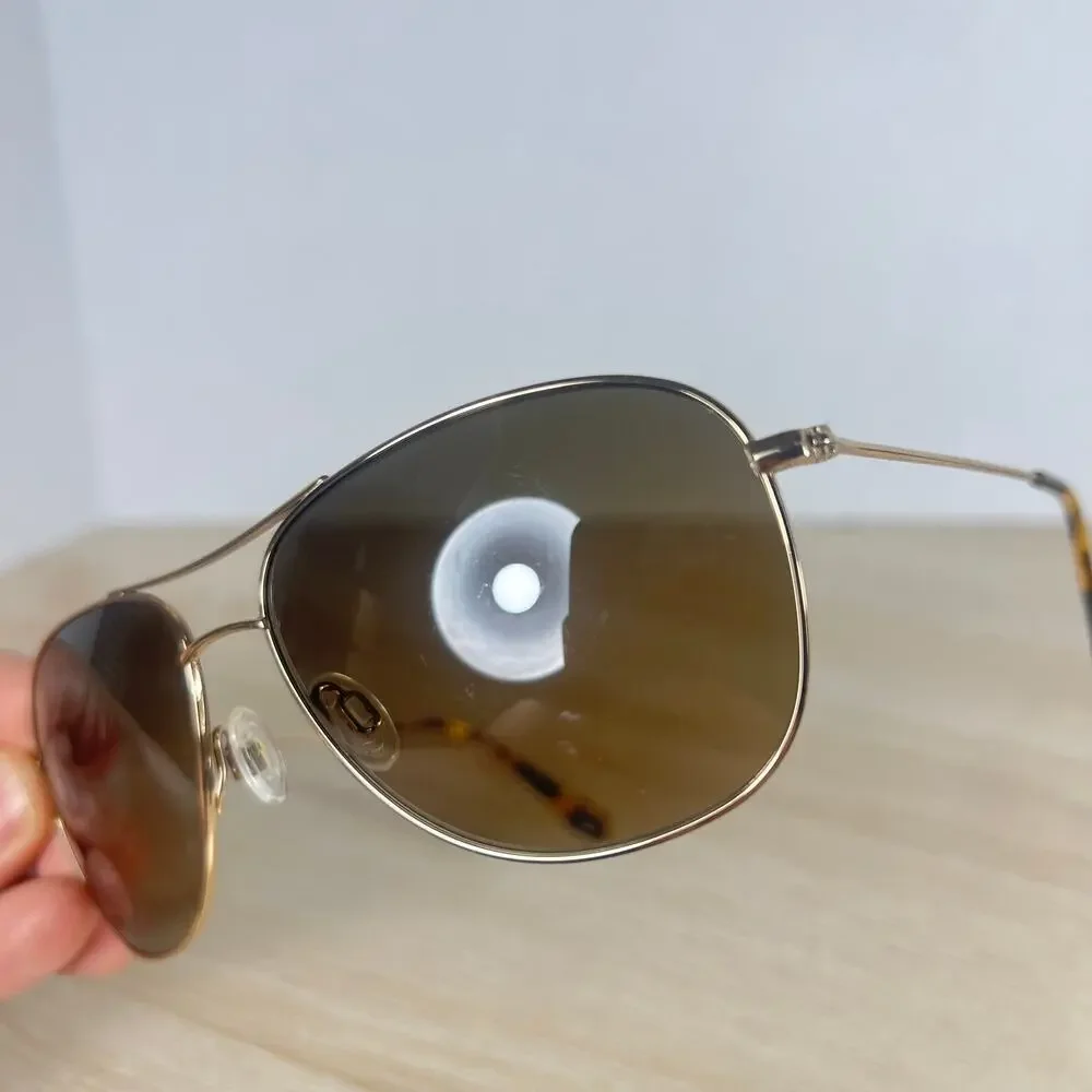 Maui Jim Cliff House MJ-247-16 Titanium Silver Sunglasses 59-15-120 Gold Aviator